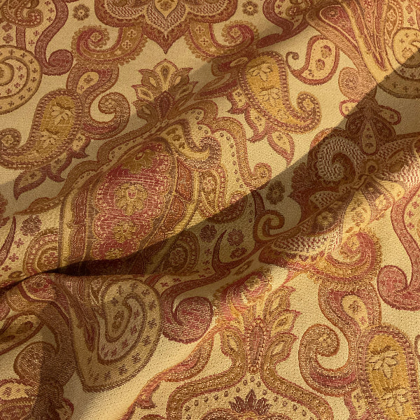 Burch Brody Rose Pink Beige Paisley Upholstery Fabric