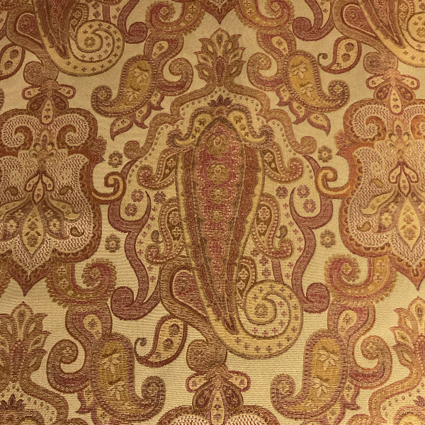 Burch Brody Rose Pink Beige Paisley Upholstery Fabric