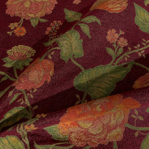 Burch Calista Cranberry Red Floral Designer Upholstery Fabric