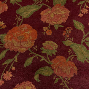 Burch Calista Cranberry Red Floral Designer Upholstery Fabric