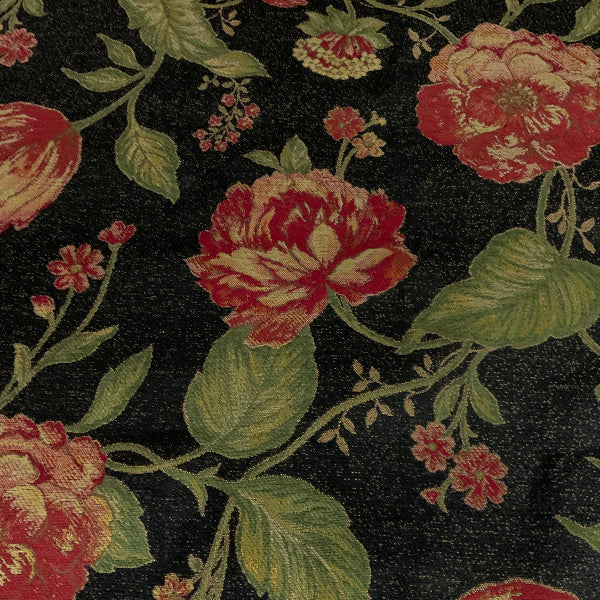 Burch Calista Darkness Black Floral Designer Upholstery Fabric