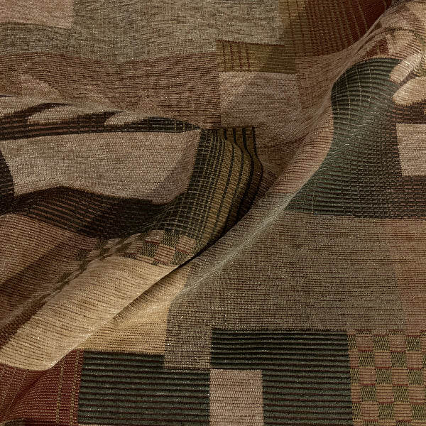 Burch Chenille Geometric Beige Fern Upholstery Fabric