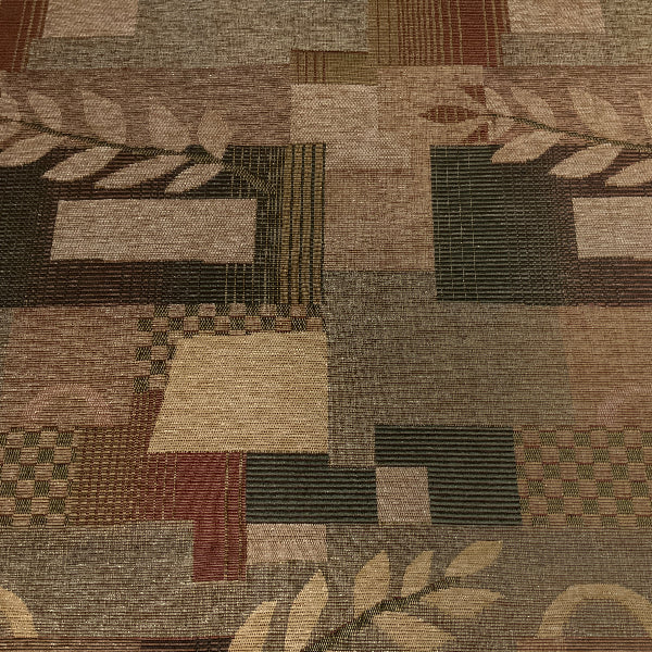 Burch Chenille Geometric Beige Fern Upholstery Fabric