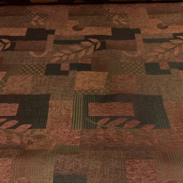 Burch Chenille Geometric Clay Red Fern Upholstery Fabric