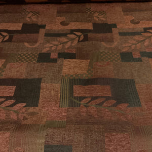 Burch Chenille Geometric Clay Red Fern Upholstery Fabric