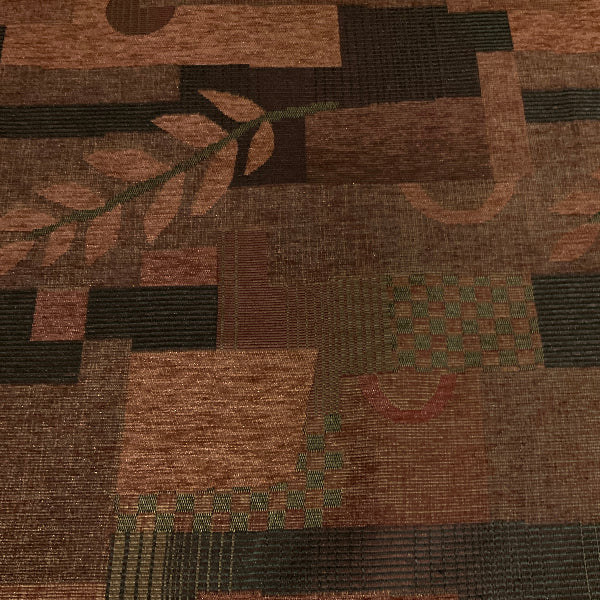 Burch Chenille Geometric Clay Red Fern Upholstery Fabric