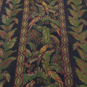 Burch Cocorito Blue Floral Panel Stripe Upholstery Fabric
