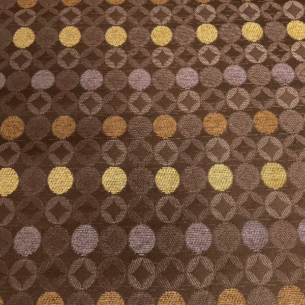 Burch Coin Mocha Brown Geometric Upholstery Fabric