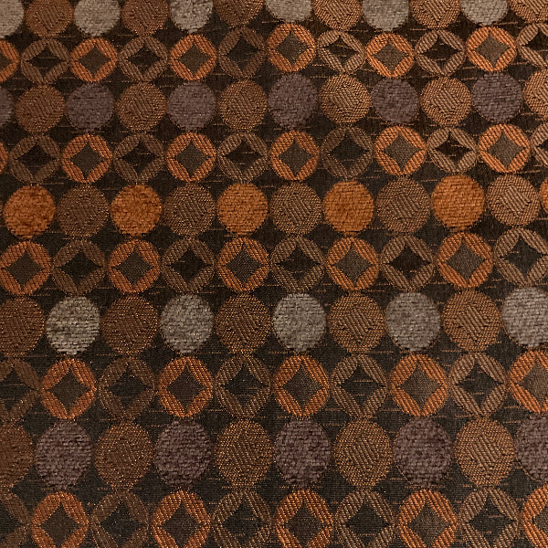 Burch Coin Noir Black Brown Geometric Upholstery Fabric