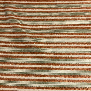 Burch Coral Orange Textured Chenille Stripe Upholstery Fabric