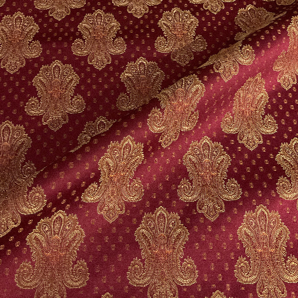 Burch Corina Raspberry Red Damask Upholstery Fabric