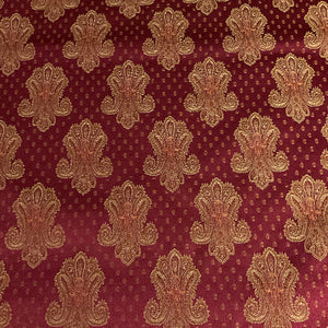 Burch Corina Raspberry Red Damask Upholstery Fabric