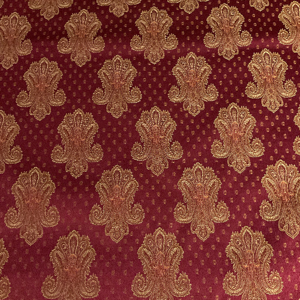 Burch Corina Raspberry Red Damask Upholstery Fabric