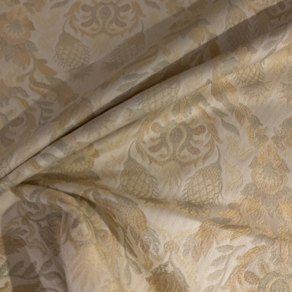 Burch Delores Platinum Ivory Damask Upholstery Fabric