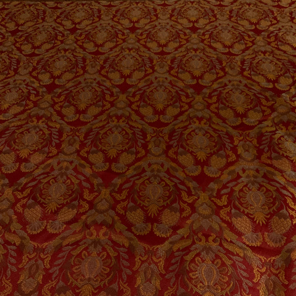 Burch Delores Scarlet Red Damask Upholstery Fabric