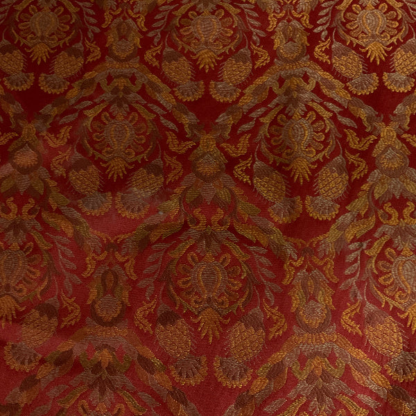 Burch Delores Scarlet Red Damask Upholstery Fabric