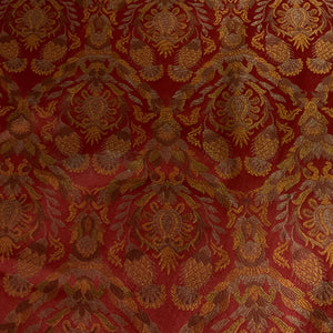 Burch Delores Scarlet Red Damask Upholstery Fabric