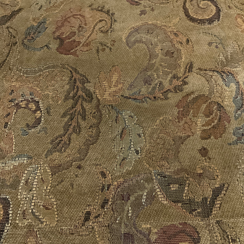 Burch Dillon Olive Green Paisley Chenille Upholstery Fabric