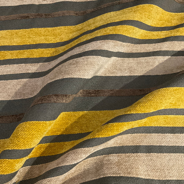 Burch Doris Moonbeam Gold Chenille Stripe Upholstery Fabric