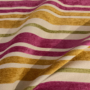 Burch Doris Sorbet Pink Chenille Stripe Upholstery Fabric