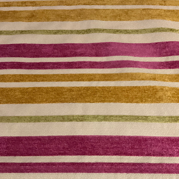 Burch Doris Sorbet Pink Chenille Stripe Upholstery Fabric
