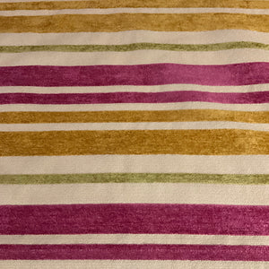 Burch Doris Sorbet Pink Chenille Stripe Upholstery Fabric