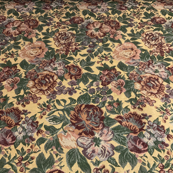 Burch Eden Gold Green Floral Upholstery Fabric