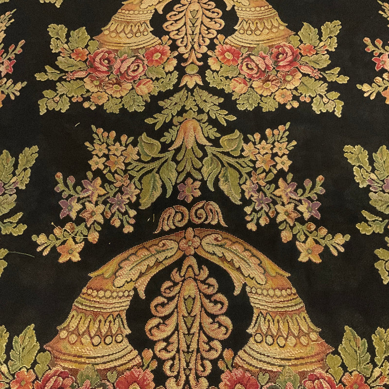 Burch Edward Black Floral Jacquard Upholstery Fabric