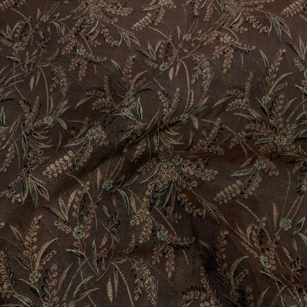Burch Fieldcrest Brown Floral Upholstery Fabric