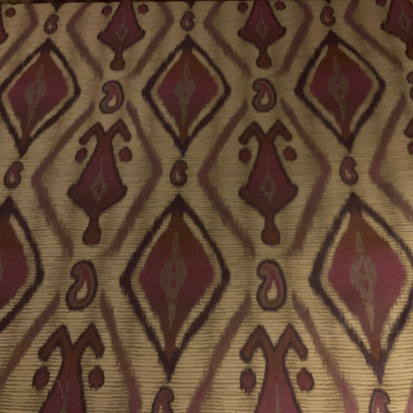 Burch Flagstaff Amethyst Burgundy Ikat Upholstery Fabric