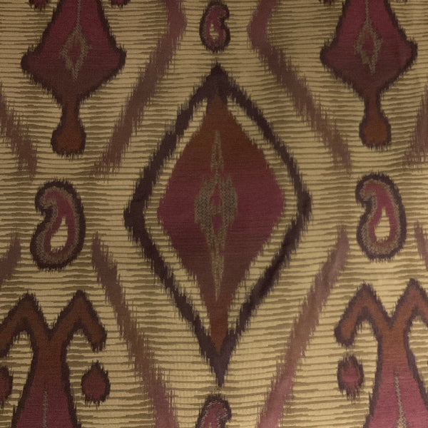 Burch Flagstaff Amethyst Burgundy Ikat Upholstery Fabric