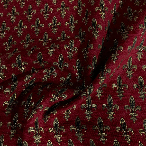Burch Florence Red Chenille Upholstery Fabric
