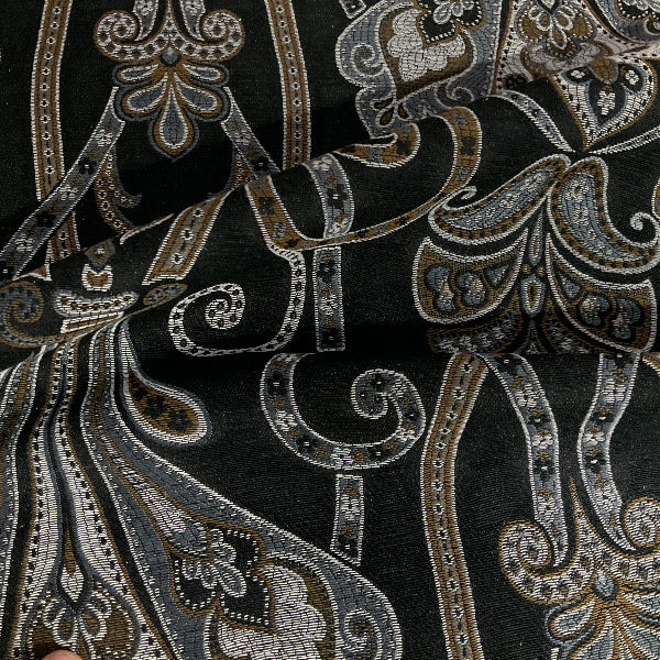 Burch Georgia Noir Black Tapestry Upholstery Fabric