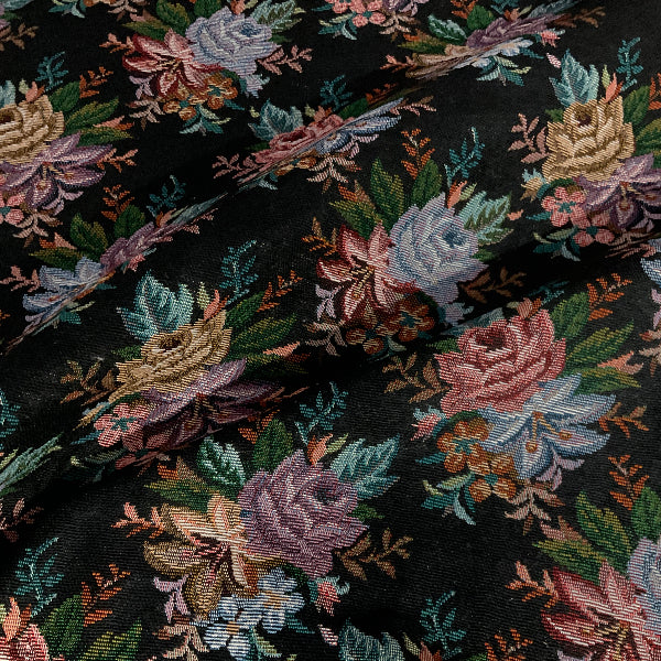 Burch Gibson Black Floral Upholstery Fabric