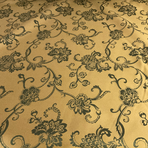 Burch Gold Green Floral Damask Upholstery Fabric