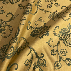 Burch Gold Green Floral Damask Upholstery Fabric
