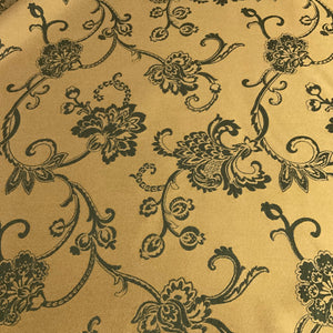 Burch Gold Green Floral Damask Upholstery Fabric