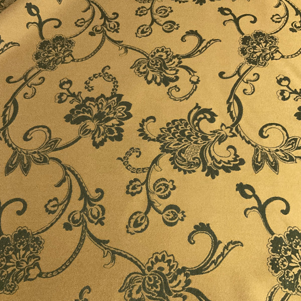 Burch Gold Green Floral Damask Upholstery Fabric