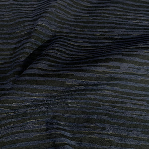 Burch Gorman Navy Blue Chenille Stripe Upholstery Fabric
