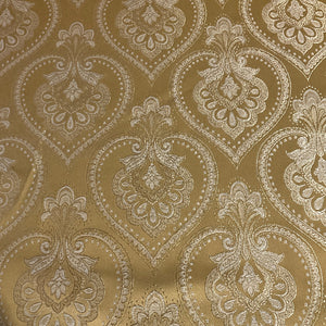 Burch Heirloom Butter Yellow Damask Upholstery Fabric