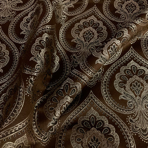 Burch Heirloom Chocolate Brown Damask Upholstery Fabric