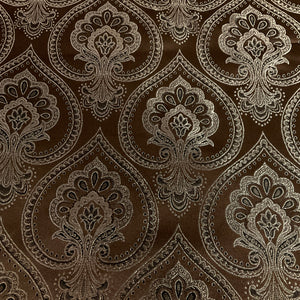 Burch Heirloom Chocolate Brown Damask Upholstery Fabric