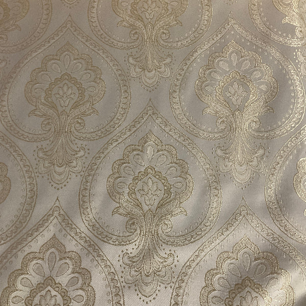 Burch Heirloom Ivory White Damask Upholstery Fabric