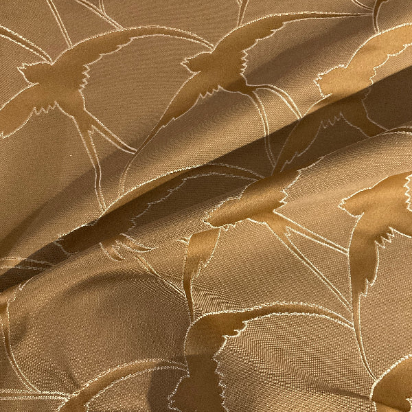 Burch Hope Bronze Brown Bird Silhouette Upholstery Fabric