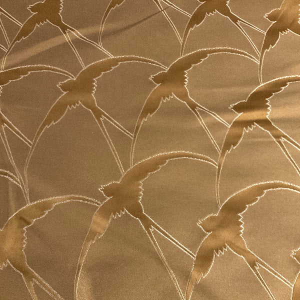 Burch Hope Bronze Brown Bird Silhouette Upholstery Fabric