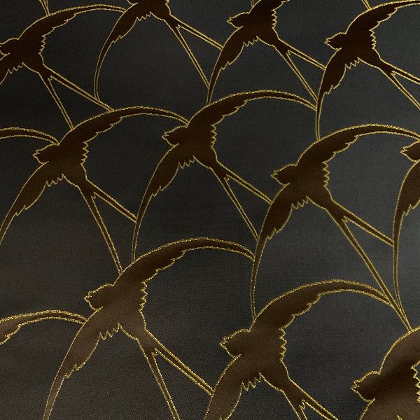 Burch Hope Midnight Blue Bird Silhouette Upholstery Fabric