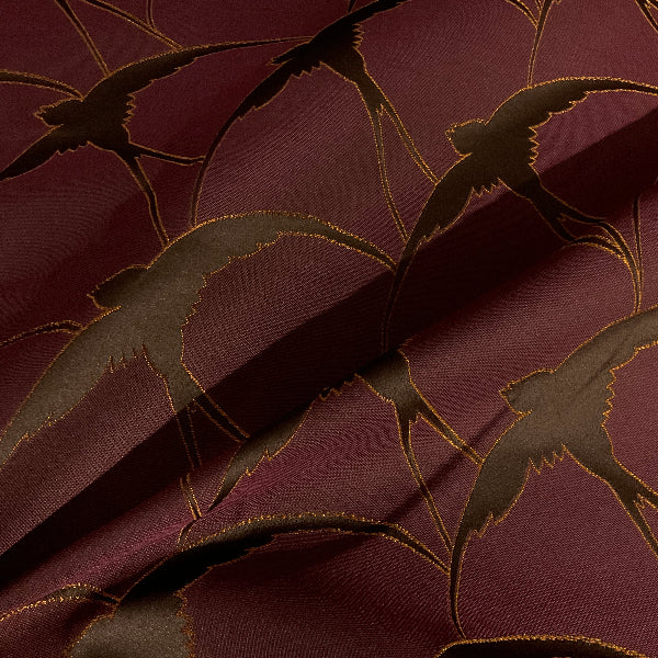 Burch Hope Raspberry Red Bird Silhouette Upholstery Fabric