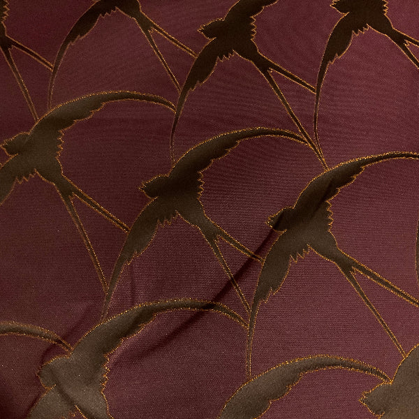 Burch Hope Raspberry Red Bird Silhouette Upholstery Fabric