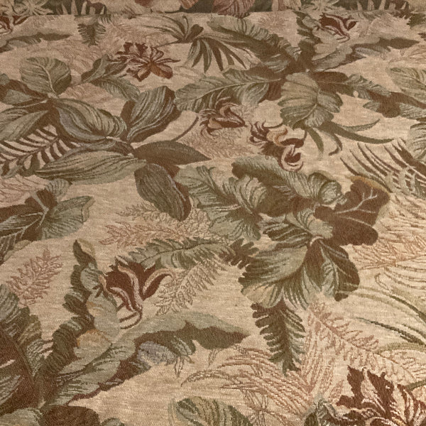 Burch Jenna Ivory Beige Floral Chenille Upholstery Fabric