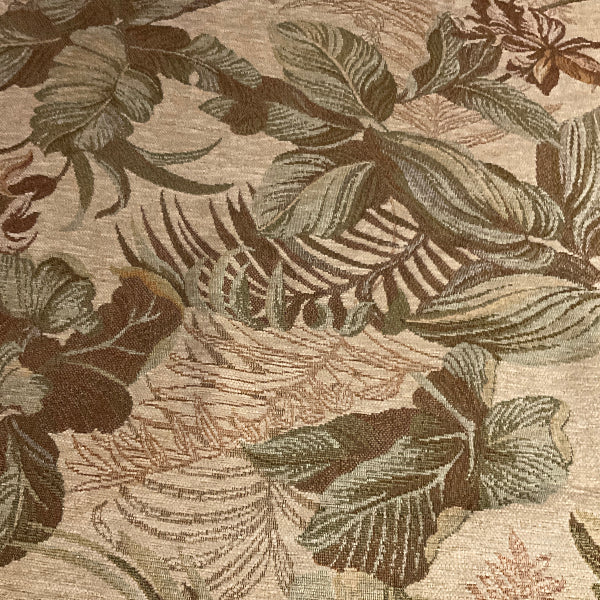 Burch Jenna Ivory Beige Floral Chenille Upholstery Fabric